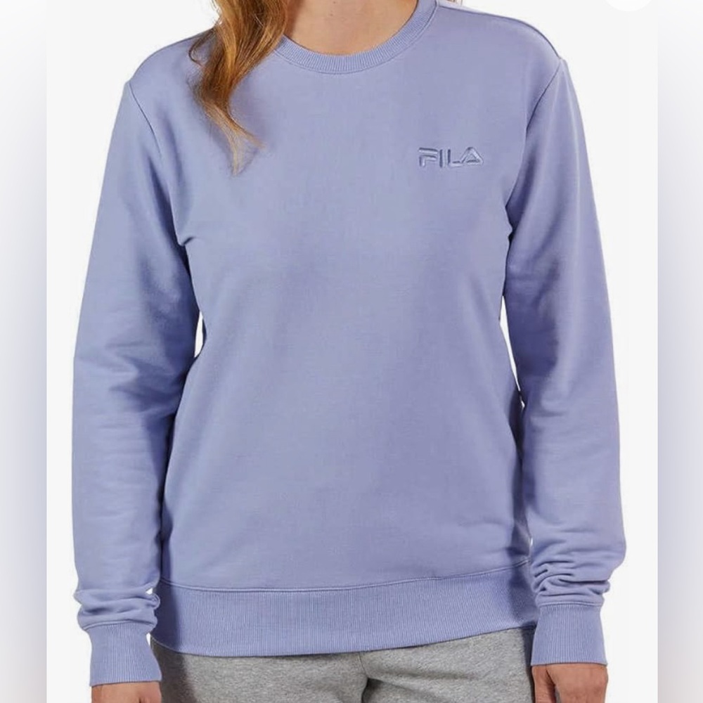 NWT Fila Womens Midweight French Terry Crewneck Long Sleeve Sweatshirt Sz Large